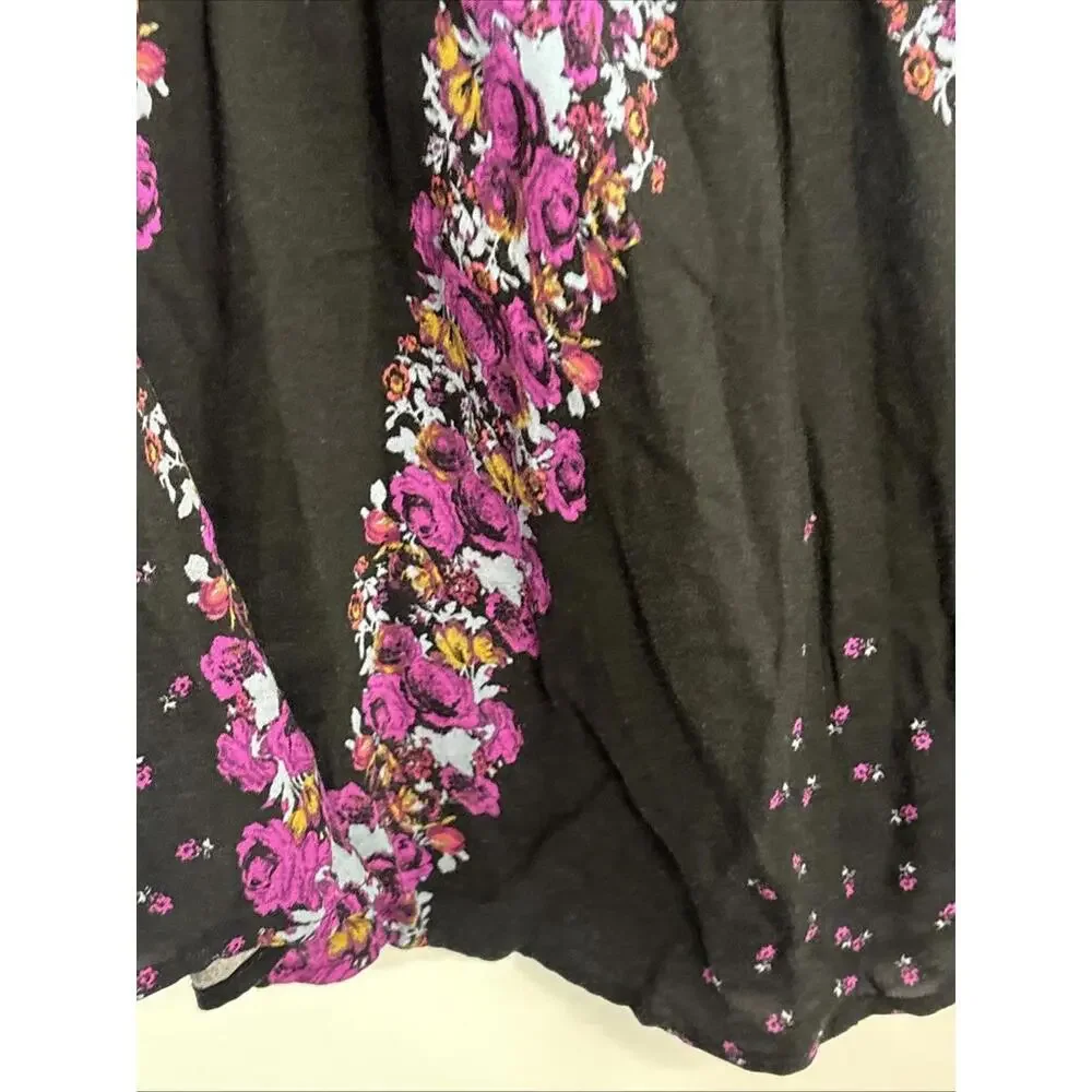 Free People Open Back Purple/Blk Slip Dress Asymmetrical Pockets‎ NWOT Gypsy XS